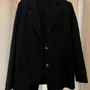 SHEIN Black Sport Coat Classic Tailored Blazer